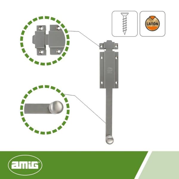 Goupille Amig - 6962 - 6955 | Loquet 3700 | 300 mm | Brons | Läder