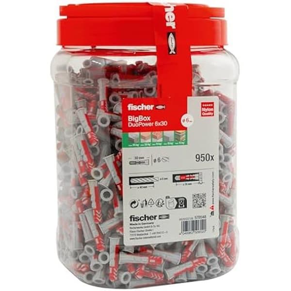 Universella plugg - FISCHER - BigBox - 950 bitar - Bimaterial - 6x30 mm