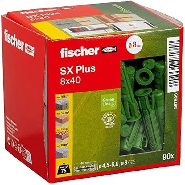 Kälsystem med fyrfaldig expansion - FISCHER - SX Plus Green - 8x40 - Förnybara material - Lätt montering