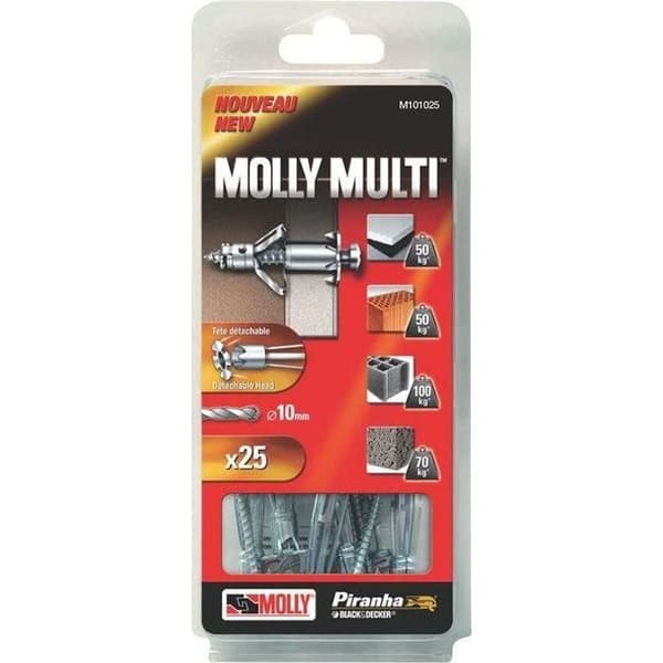 Dowel molly multi 5x60 med skruvar agglo blister på 25