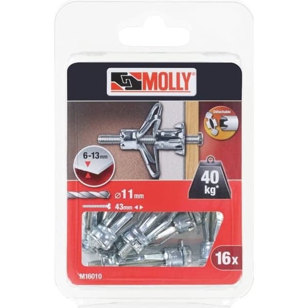MOLLY Set med 16 ankare - 5x36 mm + skruvar