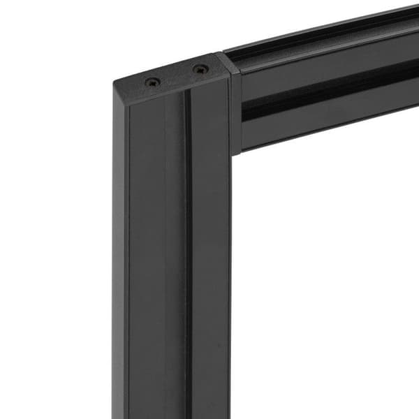 Emuca Modular Frame KitZero Kit med väggmonteringsbeslag, aluminium och Zamak, målad texturerad svart