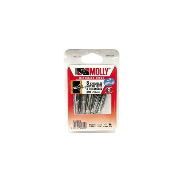 MOLLY Set med 10 pluggar - 4x59 mm + skruvar