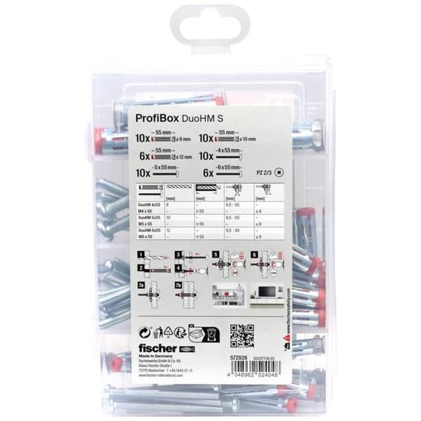 Fischer MeisterboX DuoHM PZ Skruv för ihåliga kroppar 55 mm 572926 52 st.