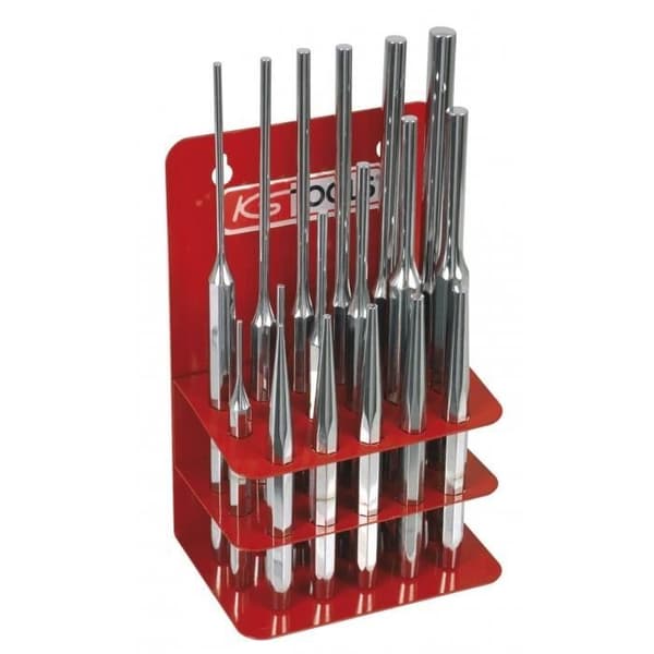 Pin- och axelstansar - KS TOOLS - Set om 6 - Kromvanadin - Metallskärm - Hög kvalitet