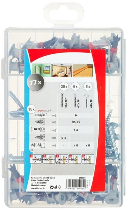 Ankare - enkel fixering Fischer - 548859 - FIXtainer DB +T+ alcayata + gancho (77 u)