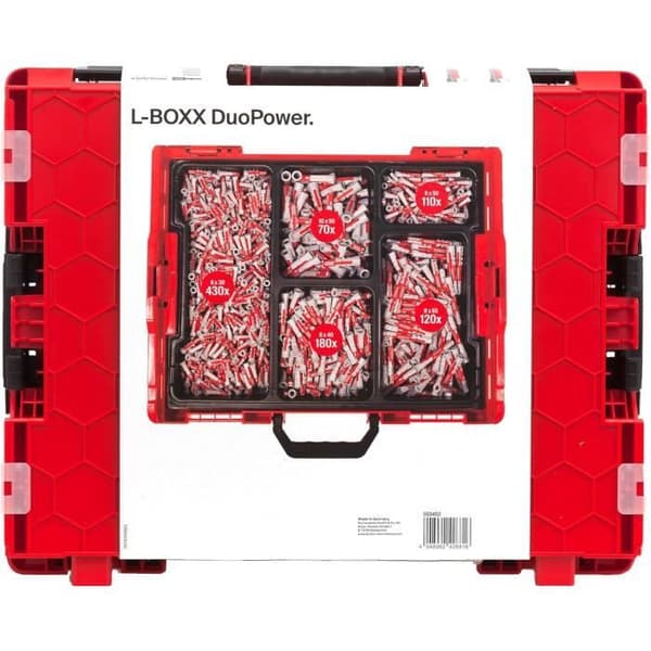 Fischer L-BOXX DuoPower - 910 pluggar 560492 GråRöd