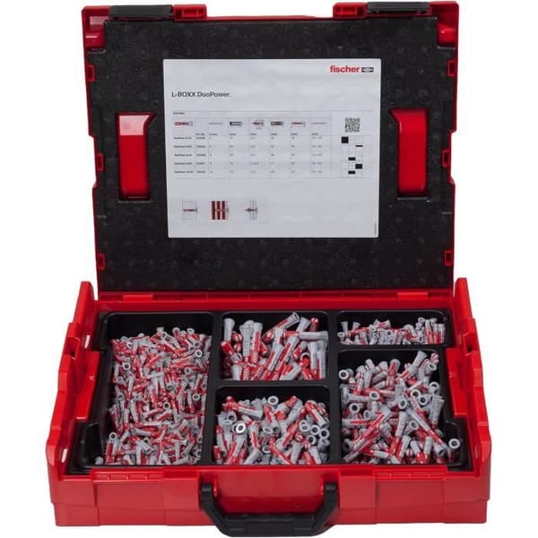 Fischer L-BOXX DuoPower - 910 pluggar 560492 GråRöd