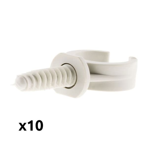 Pack med 10 klipp med pluggar Ø25mm - Grå - Zenitech