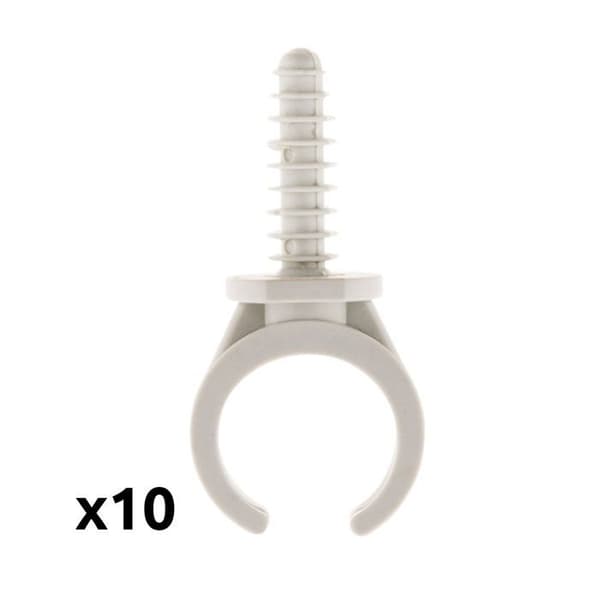 Pack med 10 klipp med pluggar Ø25mm - Grå - Zenitech