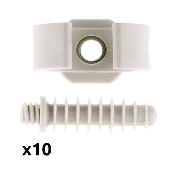 Pack med 10 klipp med pluggar Ø25mm - Grå - Zenitech