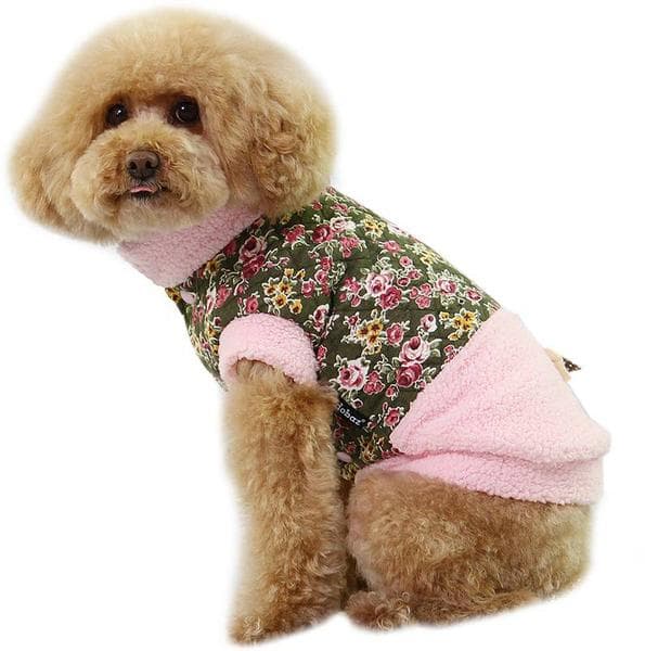 Hundjacka med blommor Fodrad Hundkläder