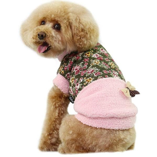 Hundjacka med blommor Fodrad Hundkläder