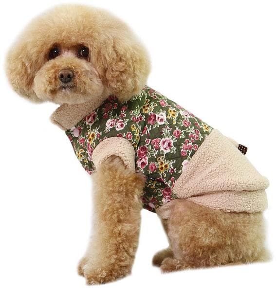 Hundjacka med blommor Fodrad Hundkläder