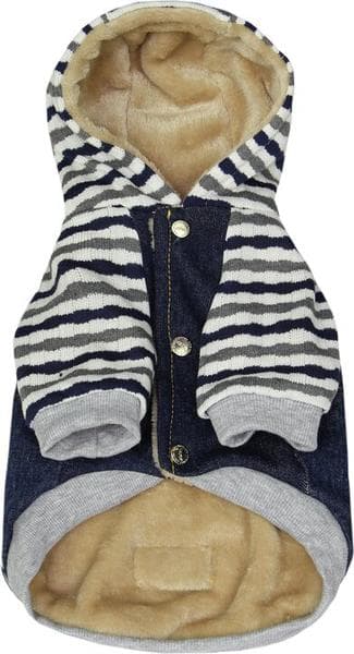 Jeansjacka med Hoodie Hundkläder för hunden