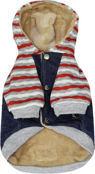 Jeansjacka med Hoodie Hundkläder för hunden