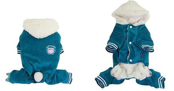 Jumpsuit i plysch Hundkläder för hunden Blå