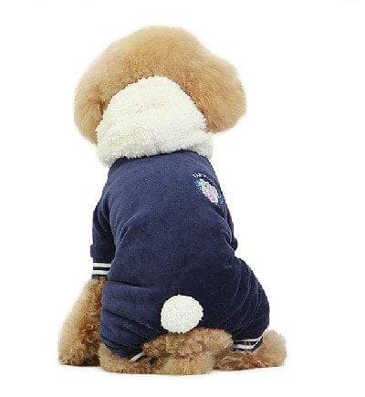 Jumpsuit i plysch Hundkläder för hunden Marinblå