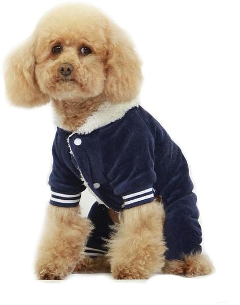 Jumpsuit i plysch Hundkläder för hunden Marinblå