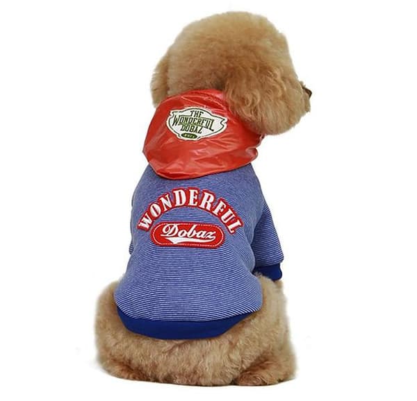 Sportig Hundtröja Hoodie med huva Hundkläder för hunden Blå