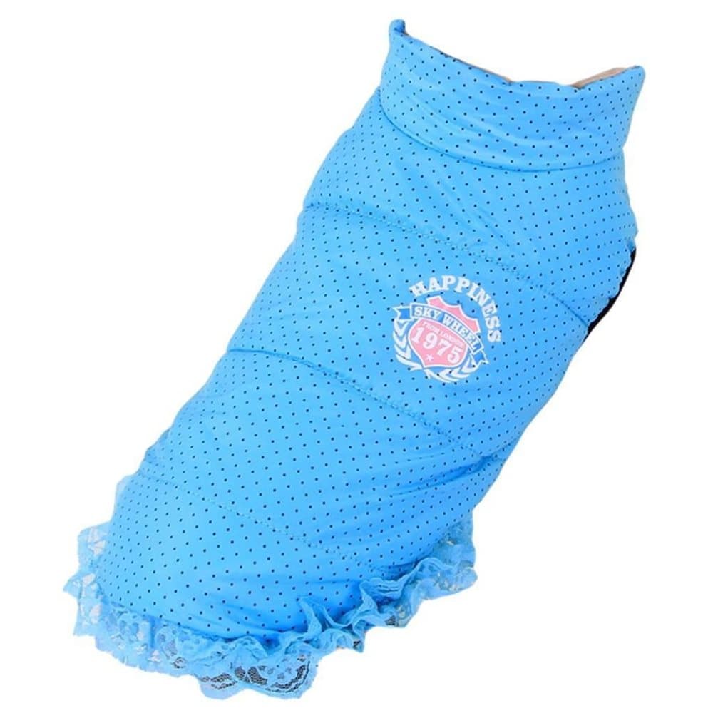 Hund väst med blå prickar