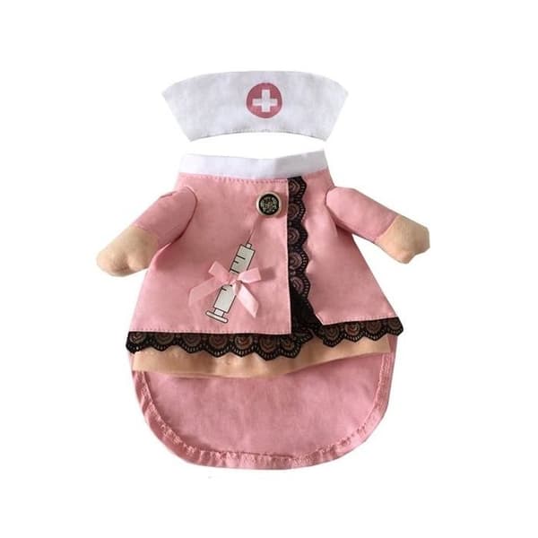 Kostym Sjuksköterska - Ej specificerad - Utklädnad för Katt - Rosa Blus - Justerbar Storlek - Polyester
