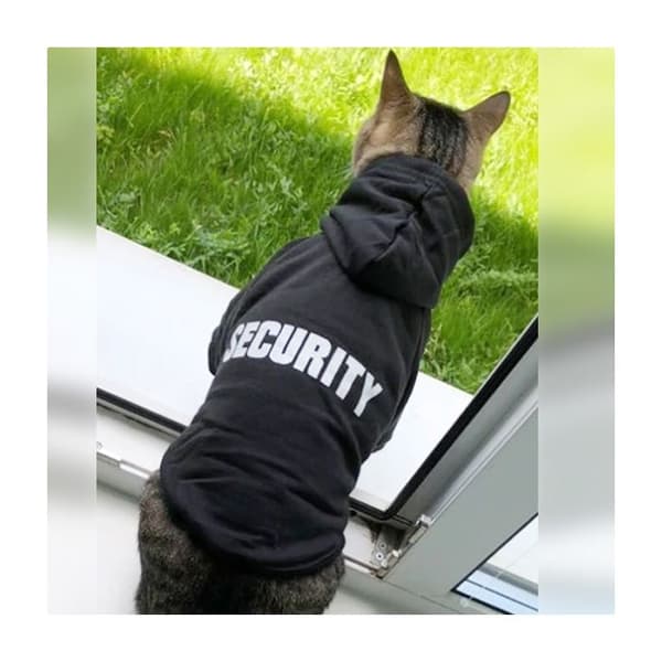 Sweat déguisement - Säkerhet - Svart - För hund och katt - Max storlek 29 cm - Mjuk sweatshirt