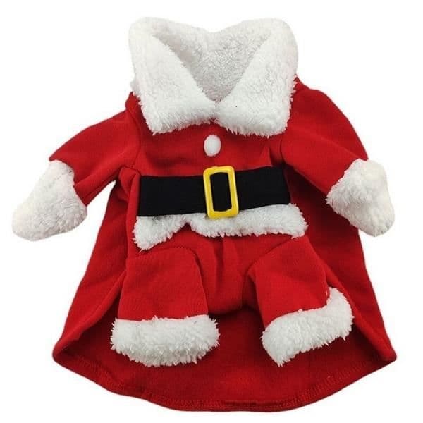 Juldräkt - Ej specificerad - Storlek M - Polyester - Röd - För hund och katt