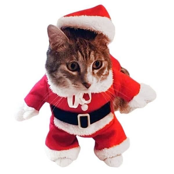 Juldräkt - Ej specificerad - Storlek M - Polyester - Röd - För hund och katt