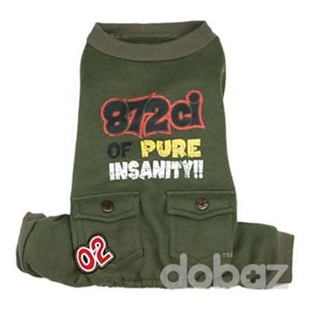 Hundoverall Insanity Grön Hundtröja Hundkläder XL