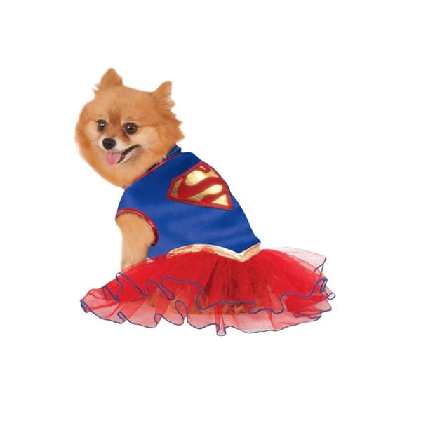 Supergirl Tutu Skirt Dog Costume Red/Blue L