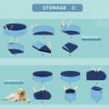 Miniatyrbillede 6 af 11: Rootz Pet Swimming Pool - Hundepool - Soppebassin - Swimming Pool - Hundebad - Sammenklappelig - PVC+ Træ - Blå