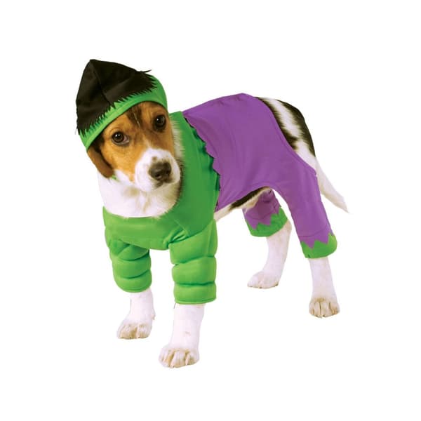 Hulk Incredible Hulk Muscles Dog Costume Purple/Green/Black XL