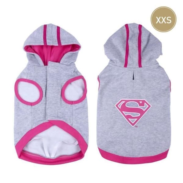 Sweatshirt för hundar - SUPER GIRL - Supergirl - Grå - Storlek XXS - Termiskt material