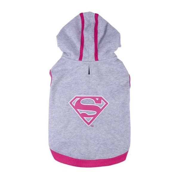 Sweatshirt för hundar - SUPER GIRL - Supergirl - Grå - Storlek XXS - Termiskt material