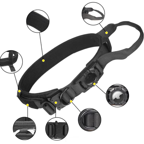 INF AirTag Pet Collar - Justerbart hundhalsband i nylon med AirTag-hållare 0