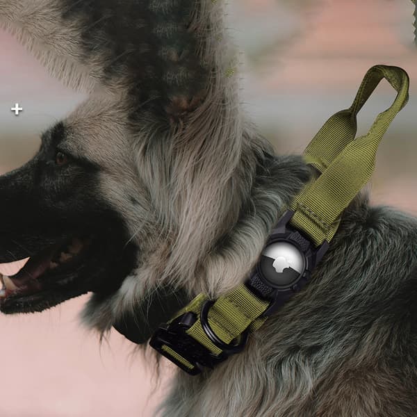 INF AirTag Pet Collar - Justerbart hundhalsband i nylon med AirTag-hållare 0