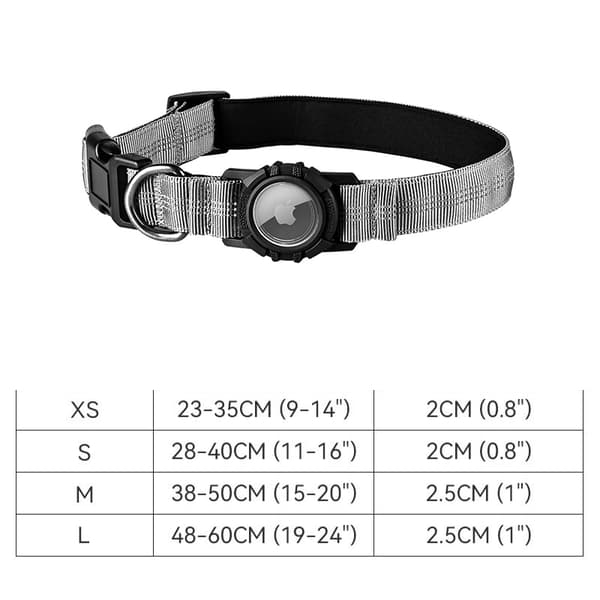 INF Reflekterende hundehalsbånd med AirTag-holder 0
