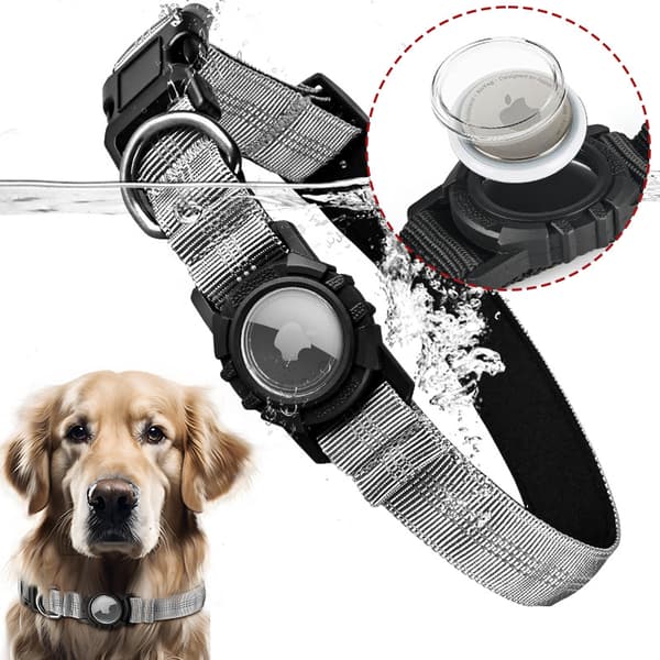 INF Reflekterende hundehalsbånd med AirTag-holder 0