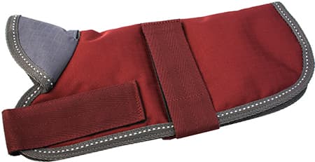 TÄCKE VINRÖD/LILA M. GRÅ BINDNING REFLEX, Hundtäcke, Hundjacka, hundtröja, Hundkläder. 60 cm