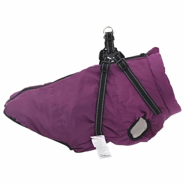 vidaXL Hundtäcke med sele vattentät lila reflex 3XL