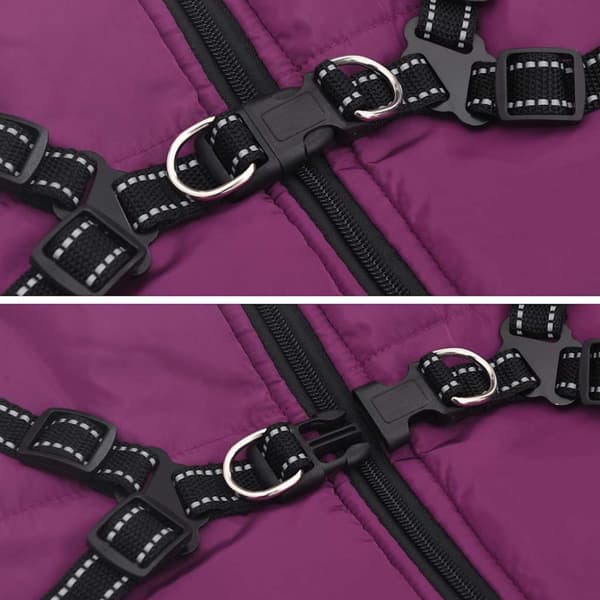 vidaXL Hundtäcke med sele vattentät lila reflex 3XL