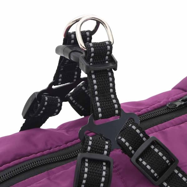 vidaXL Hundtäcke med sele vattentät lila reflex L68
