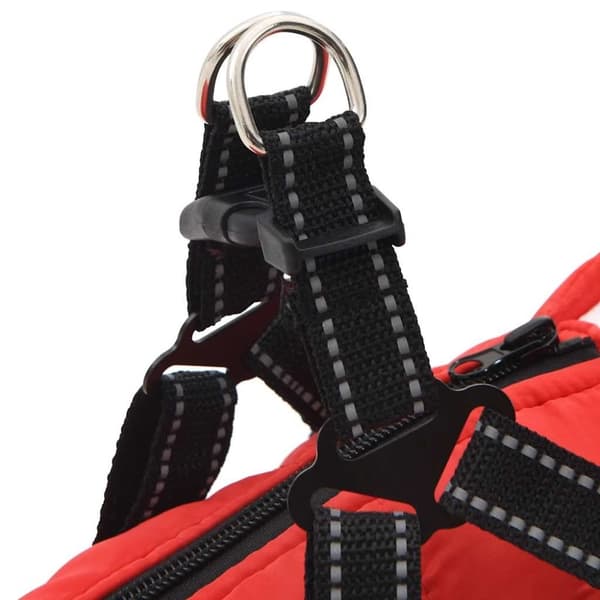 vidaXL Hundtäcke med sele vattentät reflex röd L28