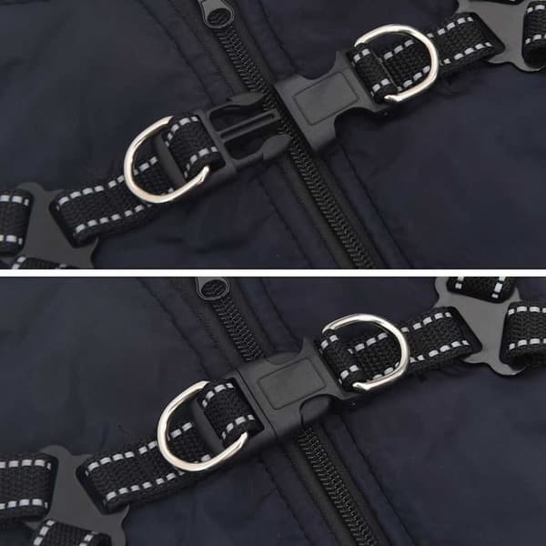 vidaXL Hundtäcke med sele vattentät reflex marinblå L24