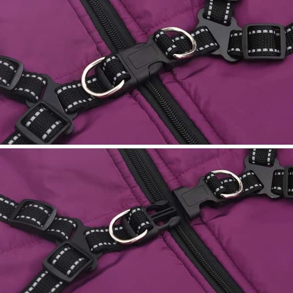 vidaXL Koiran takki valjailla vedenpitävä heijastava violetti L52