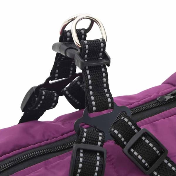 vidaXL Koiran takki valjailla vedenpitävä heijastava violetti L52