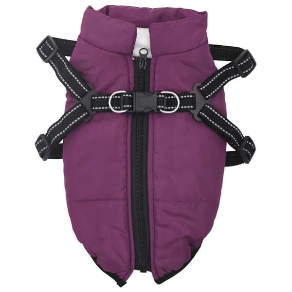 Hundtäcke med sele vattentät lila reflex 2XL