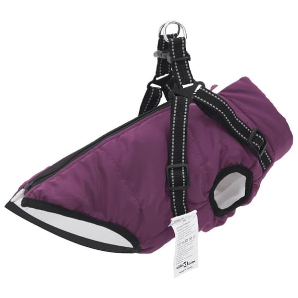 Hundtäcke med sele vattentät lila reflex 2XL