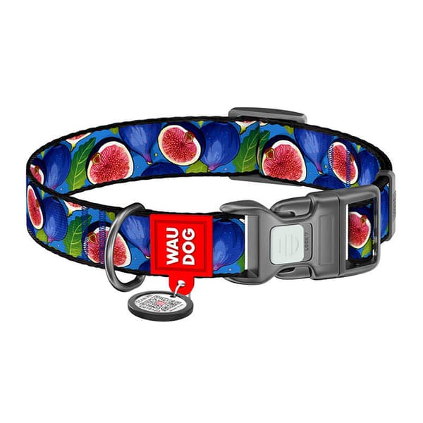 Waudog "Fig" nylon hundehalsbånd med QR-kode, størrelse XL